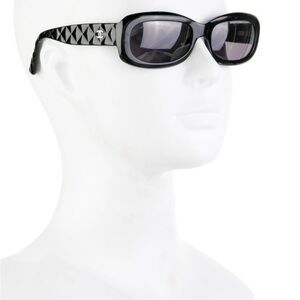 CHANEL Quilted Black Sunglasses